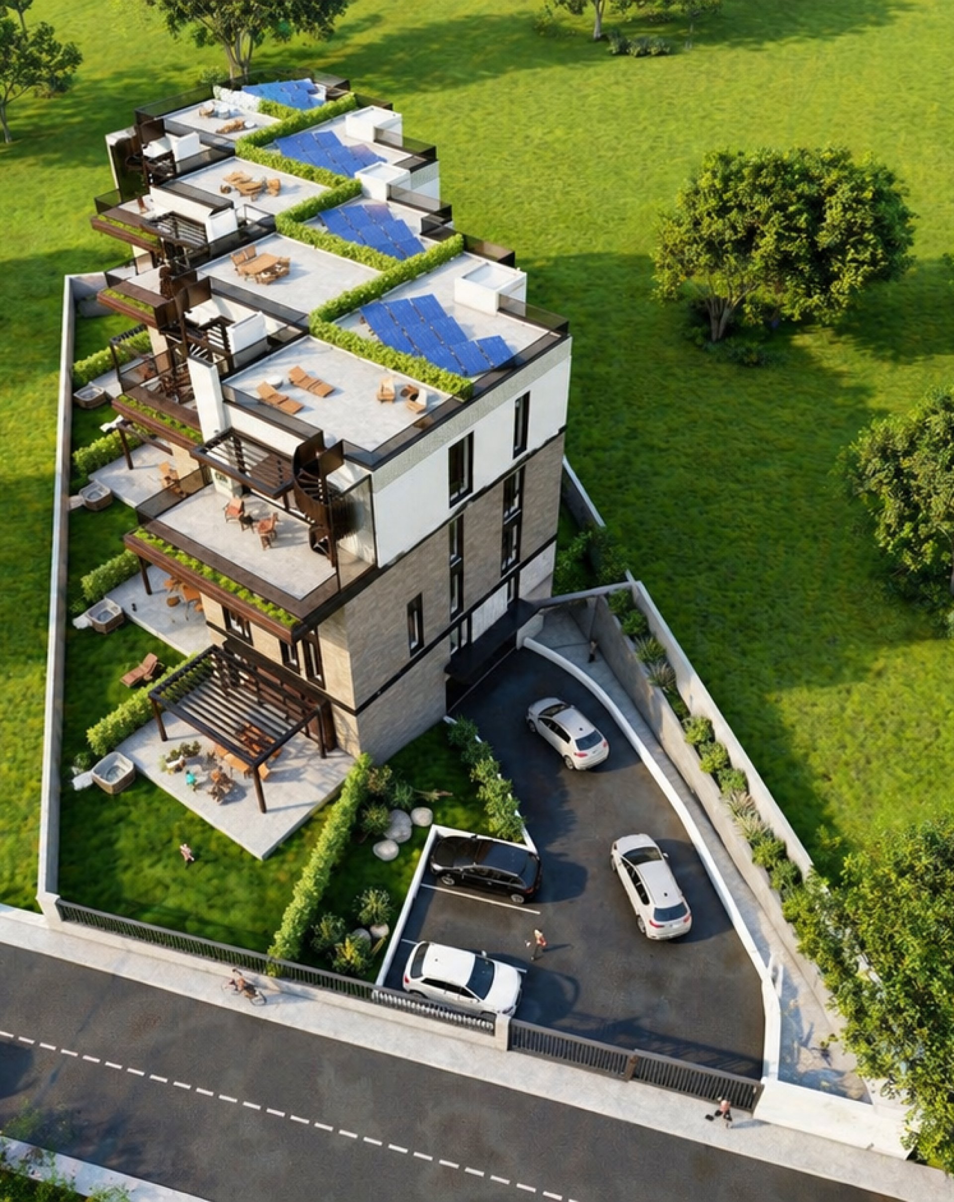 Duplexurile superioare cu terase la ultimele niveluri, apartamente premium Voluntari, proiect PPAE